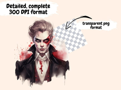 Vampires Watercolor Clipart halloween clipart - Wonders Artist