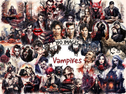 Vampires Watercolor Clipart halloween clipart - Wonders Artist
