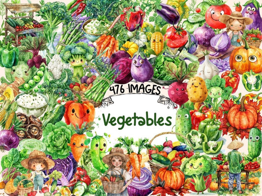 Vegetables Watercolor Clipart healthy clipart - Wonders Artist