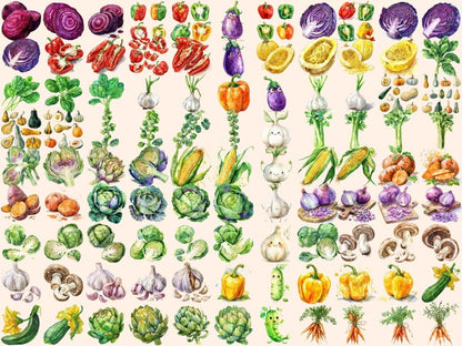 Vegetables Watercolor Clipart healthy clipart - Wonders Artist