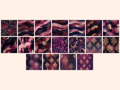 Velvet Horizon Seamless Pattern Digital Papers celestial glow - Wonders Artist