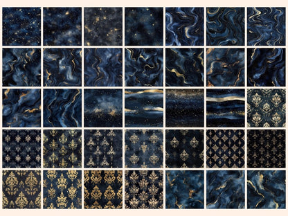 Velvet Night Seamless Digital Paper Celestial seamless - Wonders Artist