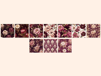 Velvet Peony Seamless Digital Paper Botanical papers - Wonders Artist