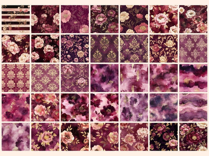 Velvet Peony Seamless Digital Paper Botanical papers - Wonders Artist