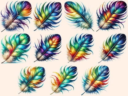 Vibrant Feathers Clipart boho feathers - Wonders Artist