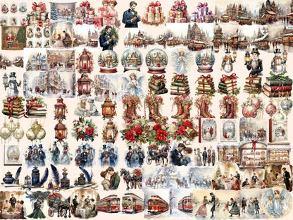 Victorian Christmas Watercolor Clipart christmas clipart - Wonders Artist