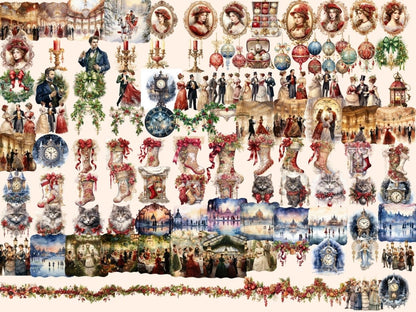 Victorian Christmas Watercolor Clipart christmas clipart - Wonders Artist