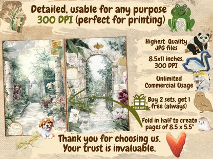 Victorian Conservatories Journal Pages (P1) Antique Ephemera - Wonders Artist