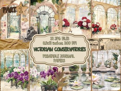 Victorian Conservatories Journal Pages (P1) Antique Ephemera - Wonders Artist