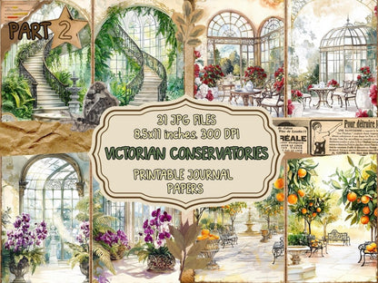 Victorian Conservatories Journal Pages (P2) Antique Ephemera - Wonders Artist