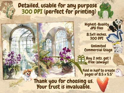 Victorian Conservatories Journal Pages (P2) Antique Ephemera - Wonders Artist