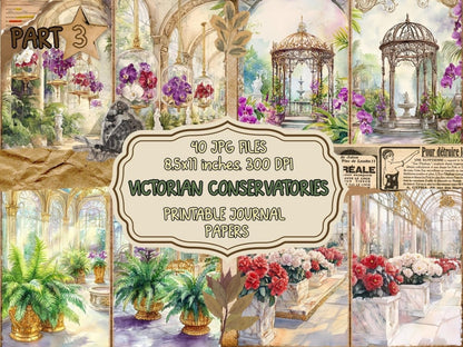 Victorian Conservatories Journal Pages (P3) Antique Ephemera - Wonders Artist