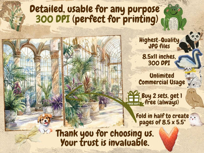 Victorian Conservatories Journal Pages (P3) Antique Ephemera - Wonders Artist