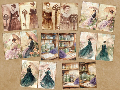 Victorian Era Journal Pages (P1) Antique Journal Kit - Wonders Artist