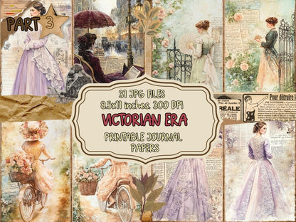 Victorian Era Journal Pages (P3) Antique Journal Kit - Wonders Artist