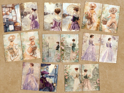 Victorian Era Journal Pages (P3) Antique Journal Kit - Wonders Artist