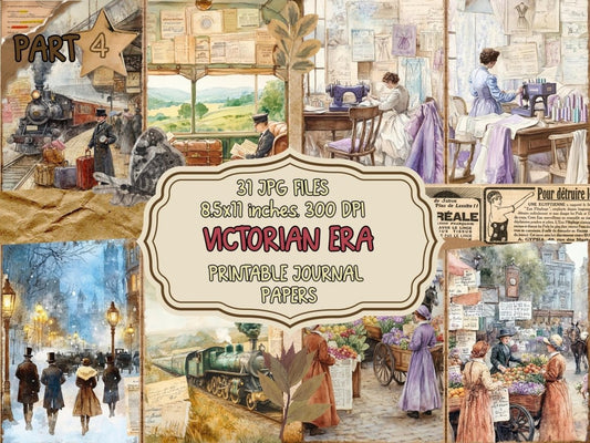 Victorian Era Journal Pages (P4) Antique Journal Kit - Wonders Artist