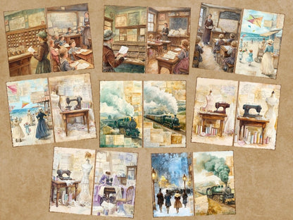 Victorian Era Journal Pages (P4) Antique Journal Kit - Wonders Artist