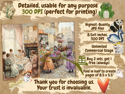 Victorian Era Journal Pages (P4) Antique Journal Kit - Wonders Artist