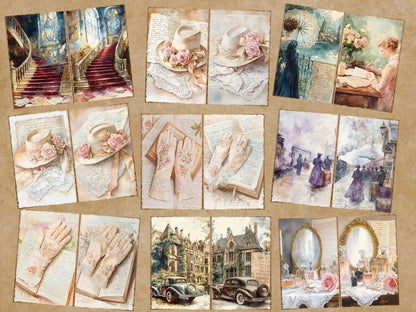 Victorian Era Journal Pages (P5) Antique Journal Kit - Wonders Artist
