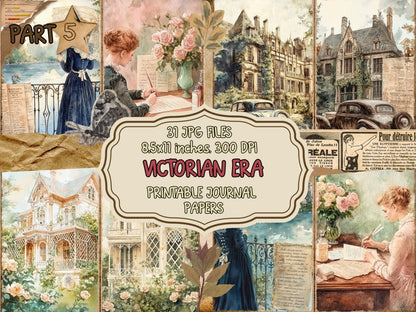 Victorian Era Journal Pages (P5) Antique Journal Kit - Wonders Artist
