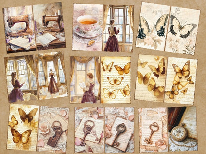 Victorian Era Journal Pages (P6) Antique Journal Kit - Wonders Artist