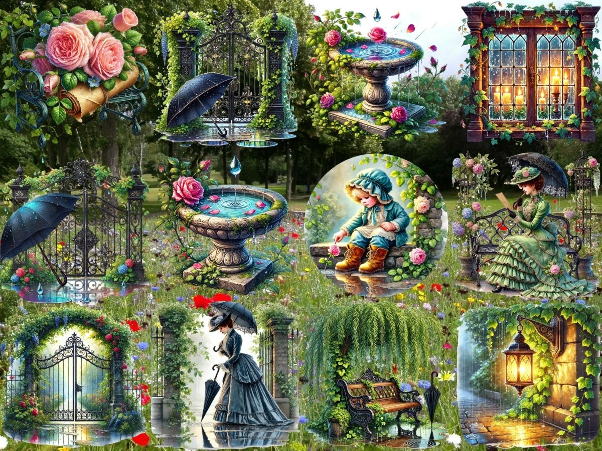 Viktoriansk hage clipart (BEGRENSET UTGAVE) image 6