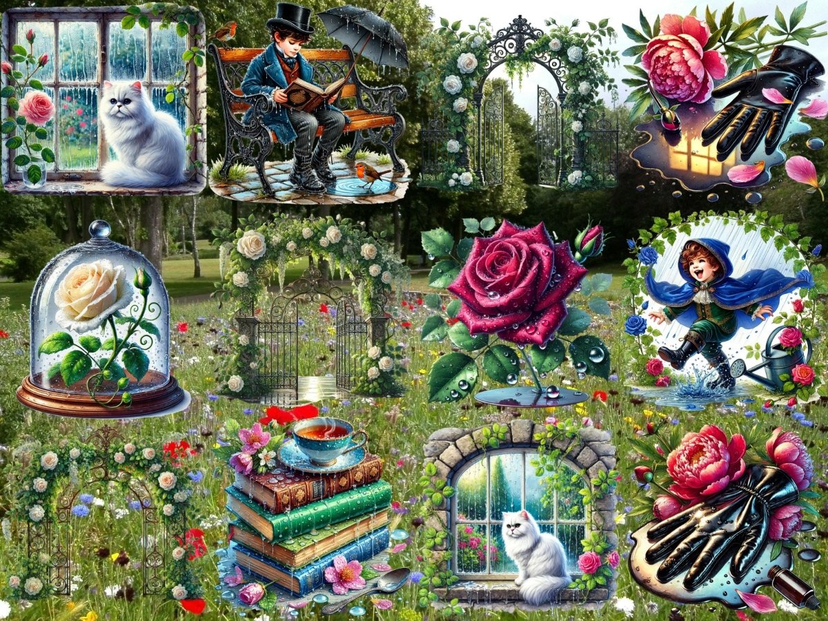 Viktoriansk hage clipart (BEGRENSET UTGAVE) image 3