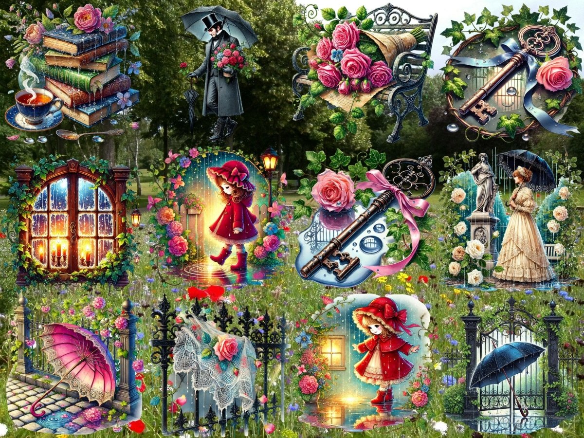 Viktoriansk hage clipart (BEGRENSET UTGAVE) image 2