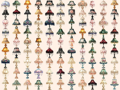 Victorian Lamps Watercolor Clipart antique lamp clipart classic lamp clipart decorative lamp png - WondersArtist