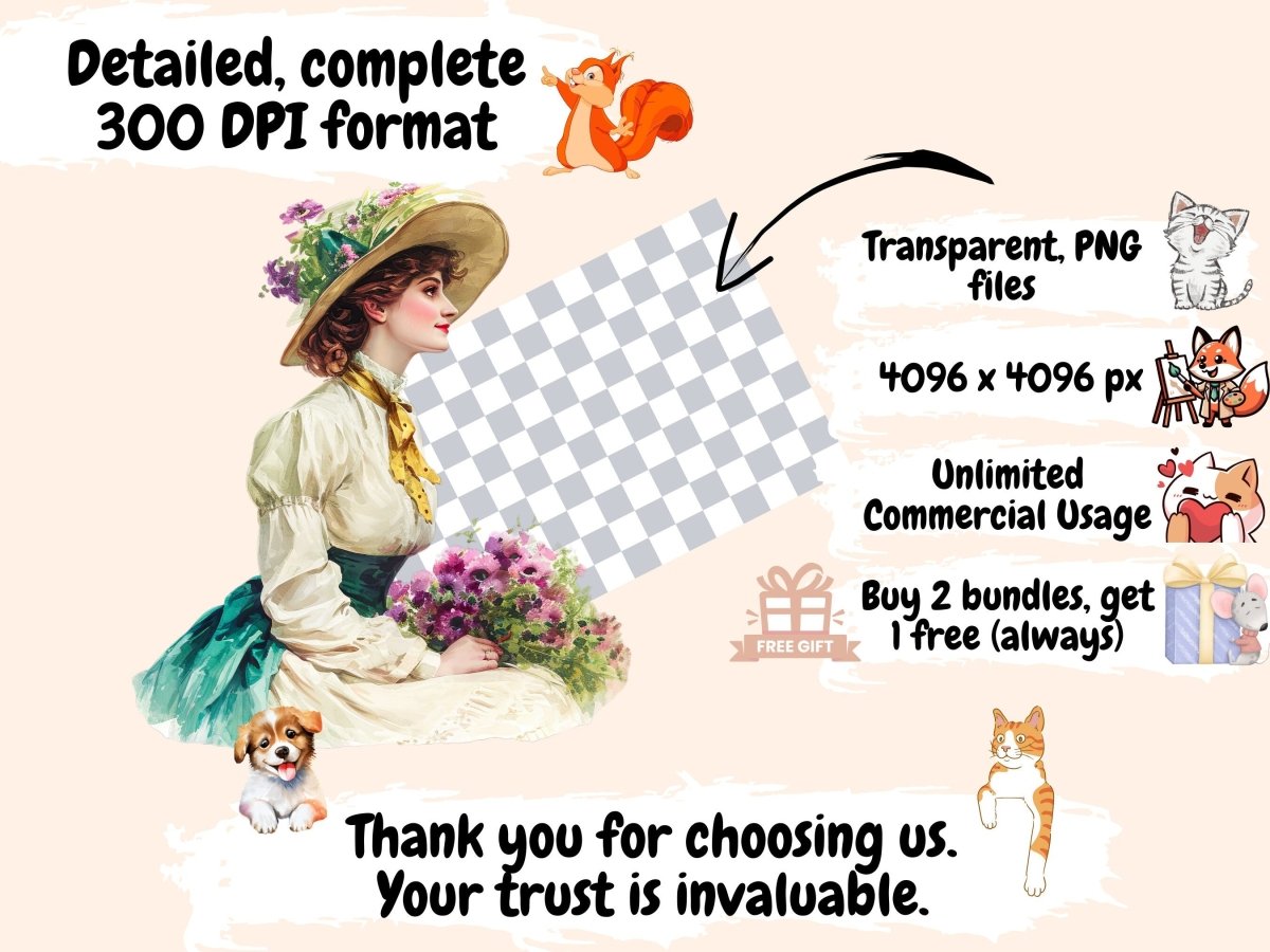 Victorian Spring Watercolor Clipart autopost old era spring png old spring clipart - WondersArtist