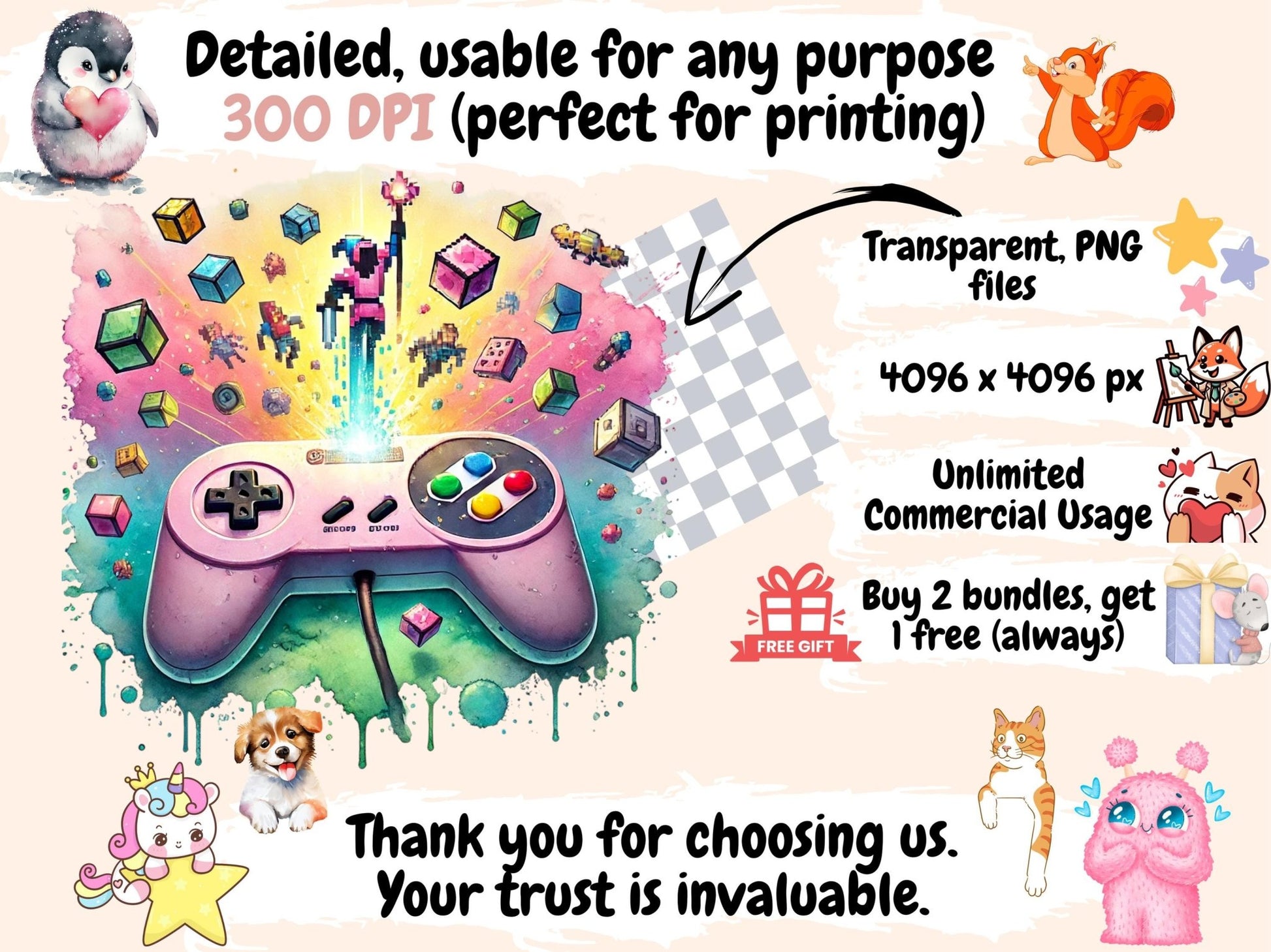 Video Games Clipart - High - Quality Instant Digital Download for Creative Projects