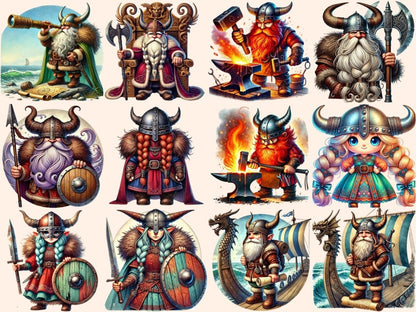 Viking Dwarves Clipart - Wonders Artist