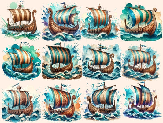 Viking -schepen Clipart