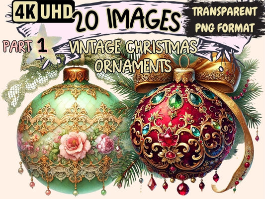 Vintage Christmas Ornaments Clipart Antique Xmas Clip - Wonders Artist