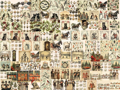 Vintage Christmas Watercolor Clipart antique christmas - Wonders Artist