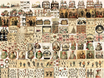 Vintage Christmas Watercolor Clipart antique christmas - Wonders Artist