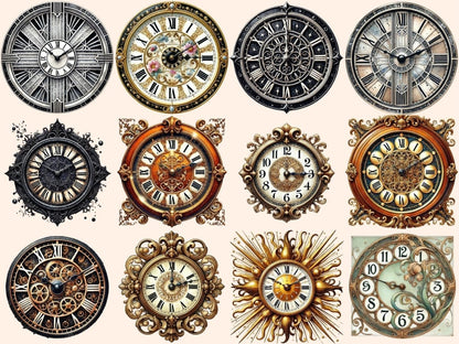 Vintage Clock Faces Clipart Antique Clocks - Wonders Artist