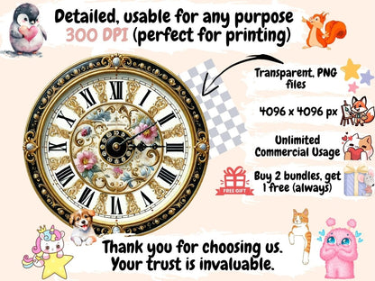 Vintage Clock Faces Clipart Antique Clocks - Wonders Artist