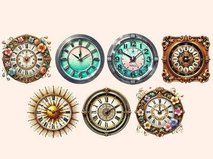 Vintage Clock Faces Clipart Antique Clocks - Wonders Artist