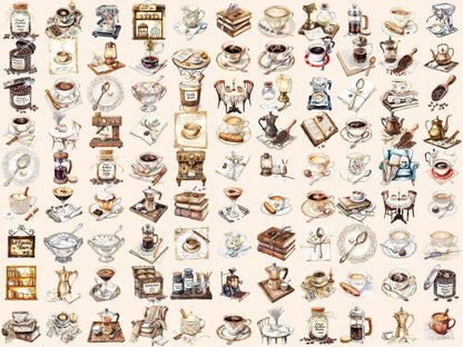 Vintage Coffee Watercolor Clipart antique coffee art café clipart coffee clipart - WondersArtist