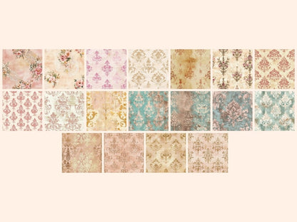 Vintage Elegance Seamless Pattern Digital Papers antique digital baroque print classic floral - WondersArtist