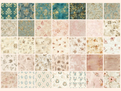 Vintage Elegance Seamless Pattern Digital Papers antique digital baroque print classic floral - WondersArtist