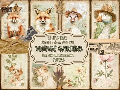 Vintage Gardens Journal Pages Antique Stationery - Wonders Artist