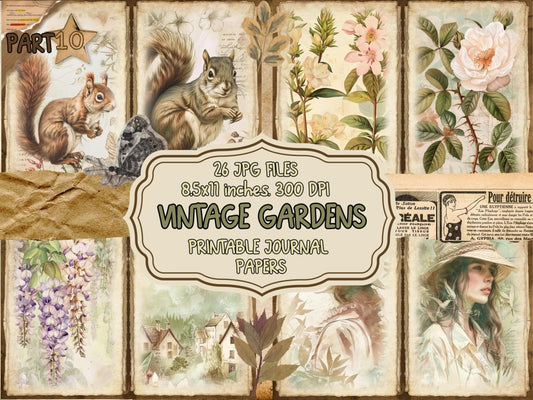 Vintage Gardens Journal Pages (P10) Antique Stationery - Wonders Artist