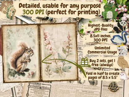Vintage Gardens Journal Pages (P10) - High - Quality Instant Digital Download for Creative Projects