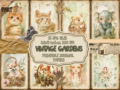 Vintage Gardens Journal Pages (P3) Antique Stationery - Wonders Artist