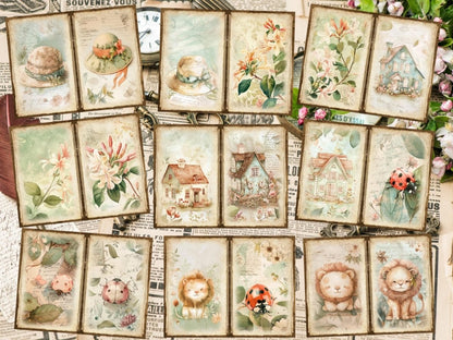 Vintage Gardens Journal Pages (P4) Antique Stationery - Wonders Artist