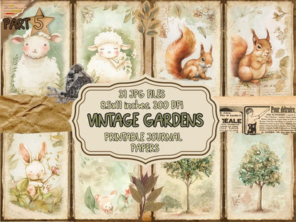 Vintage Gardens Journal Pages (P5) Antique Stationery - Wonders Artist