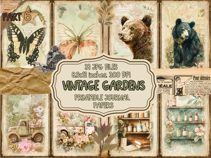 Vintage Gardens Journal Pages (P6) Antique Stationery - Wonders Artist